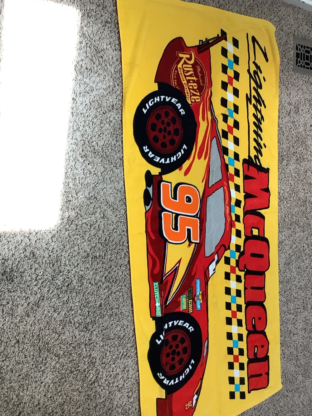 Disney lightning McQueen beach towel